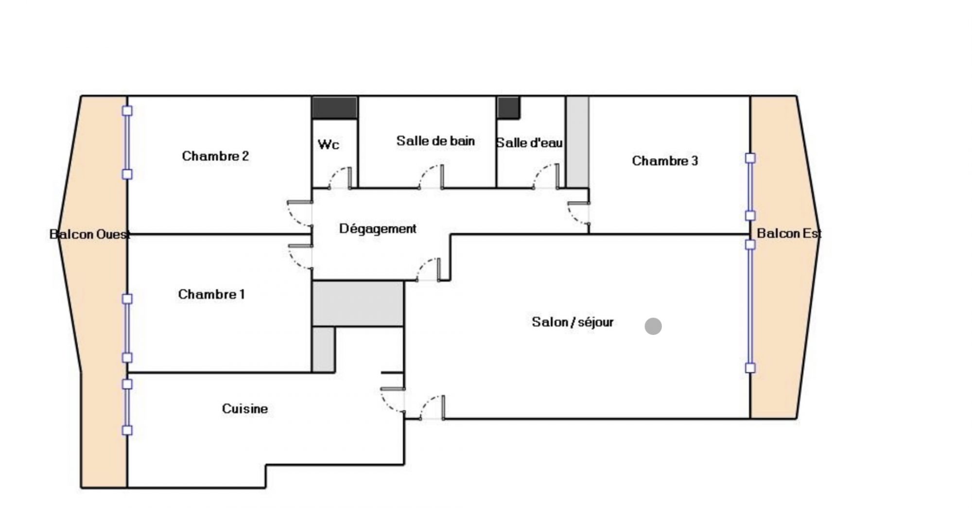 Appartement T4 de 105m2 + Terrasses + Box