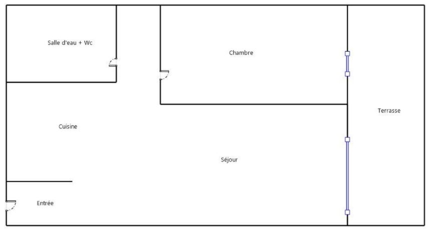 Appartement T2 de 46.52m2 + terrasse + garage